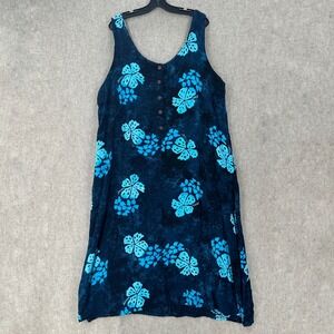 Sunny Kristin Design Hawaiian Dress 3Xl Rayon Sleeveless Button Midi Lightweight